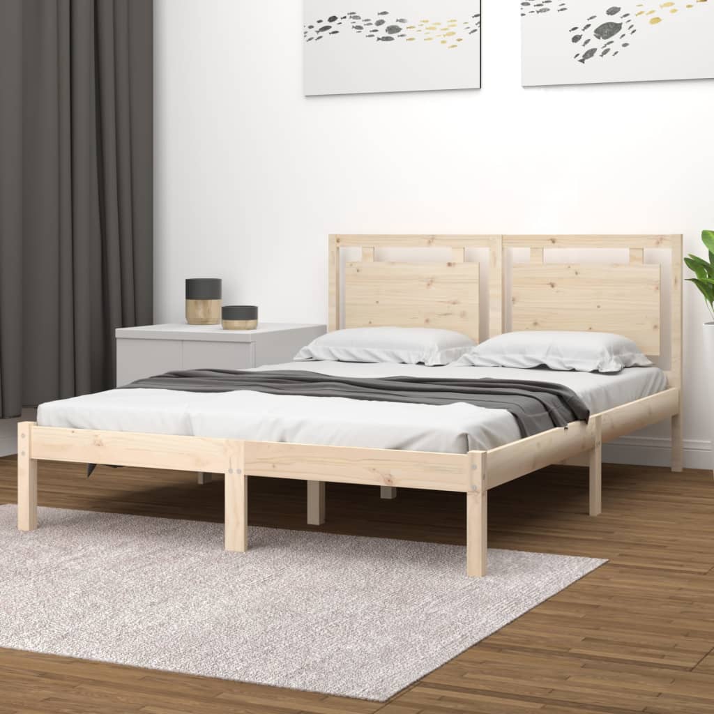 Berkfield Bed Frame Solid Wood 180x200 cm Super King Size