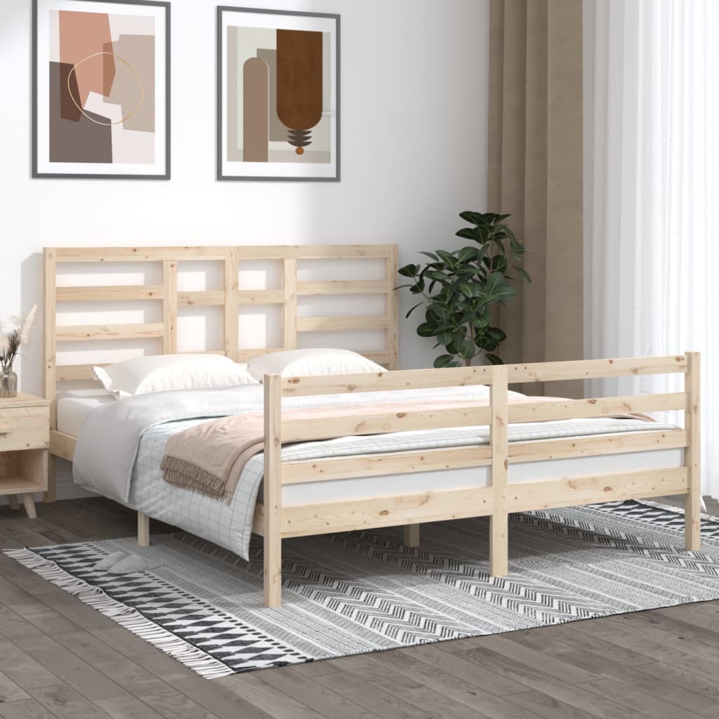 Berkfield Bed Frame Solid Wood 160x200 cm