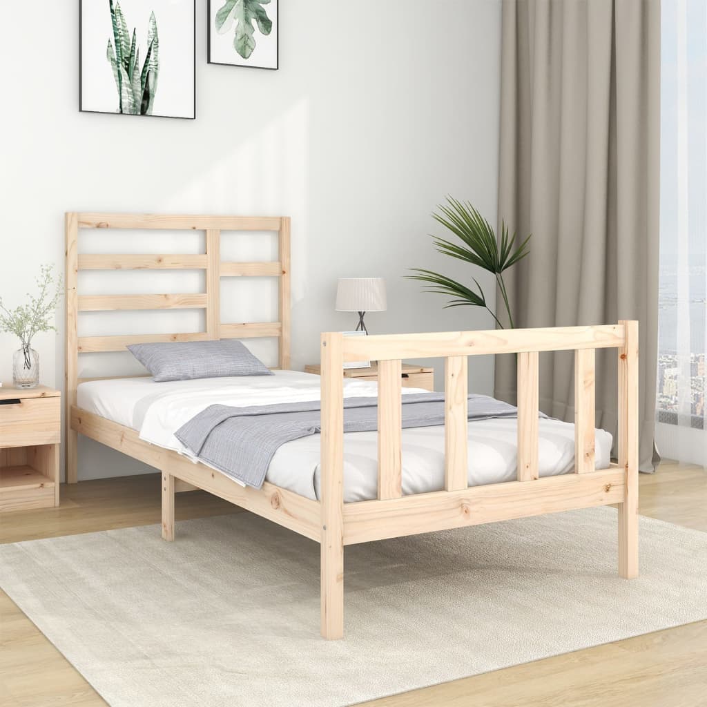 Berkfield Bed Frame Solid Wood 90X190 cm Single