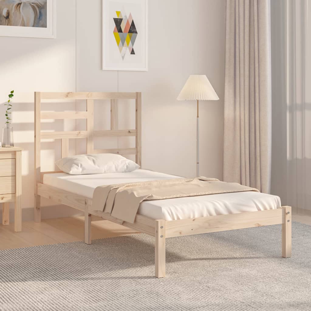 Berkfield Bed Frame Solid Wood 90X190 cm Single