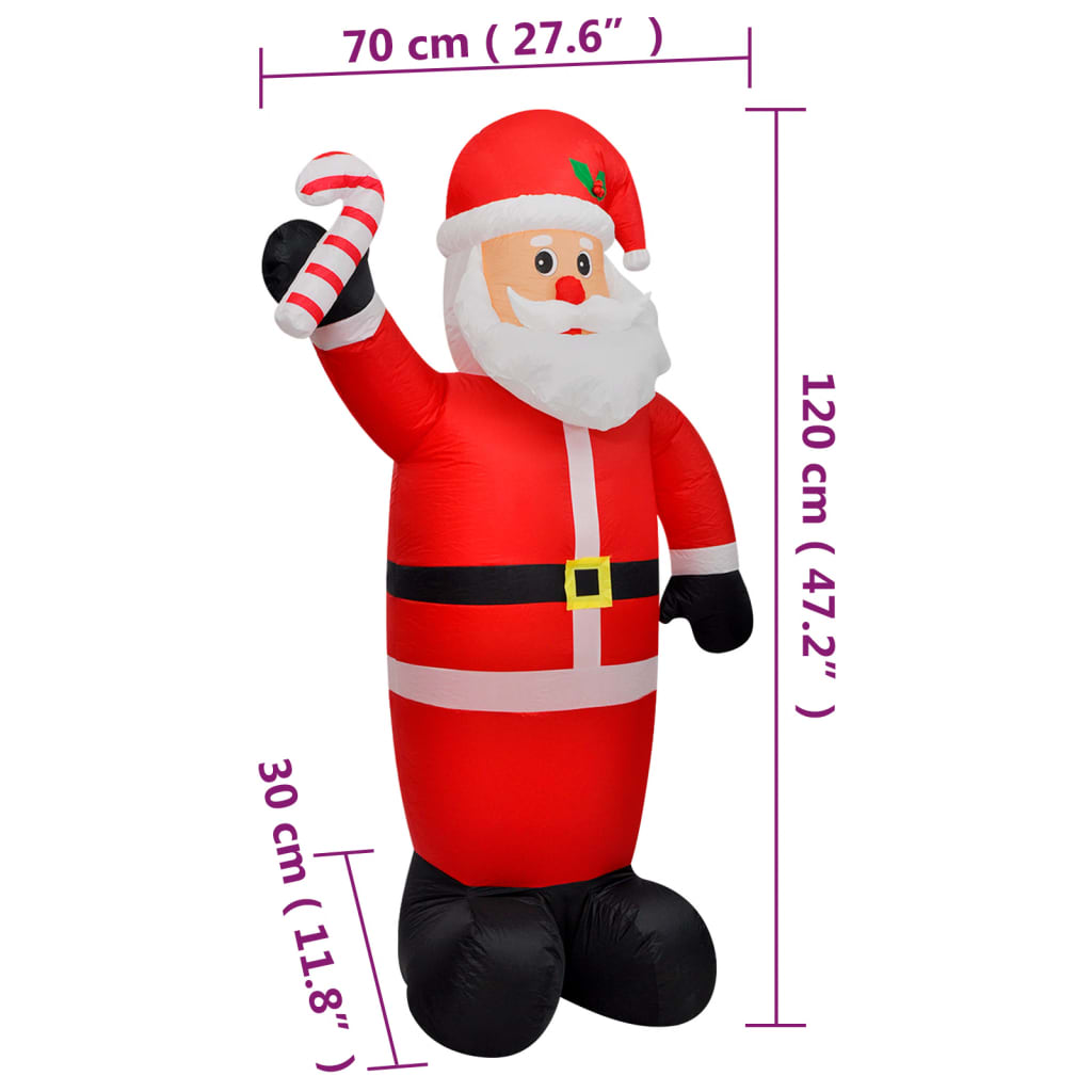 Berkfield Inflatable Santa Claus with LEDs 120 cm