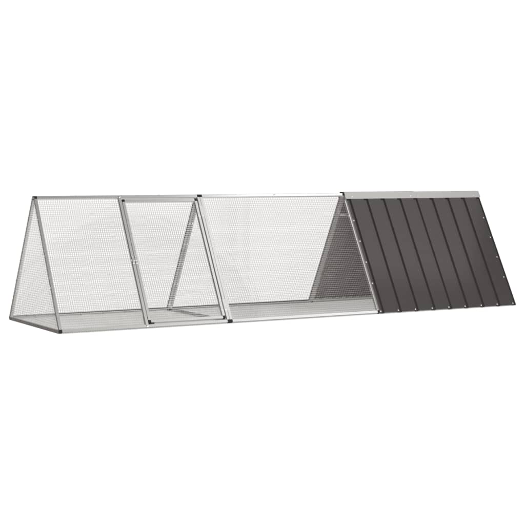 Berkfield Rabbit Cage Anthracite 302.5x80.5x71 cm Galvanised Steel