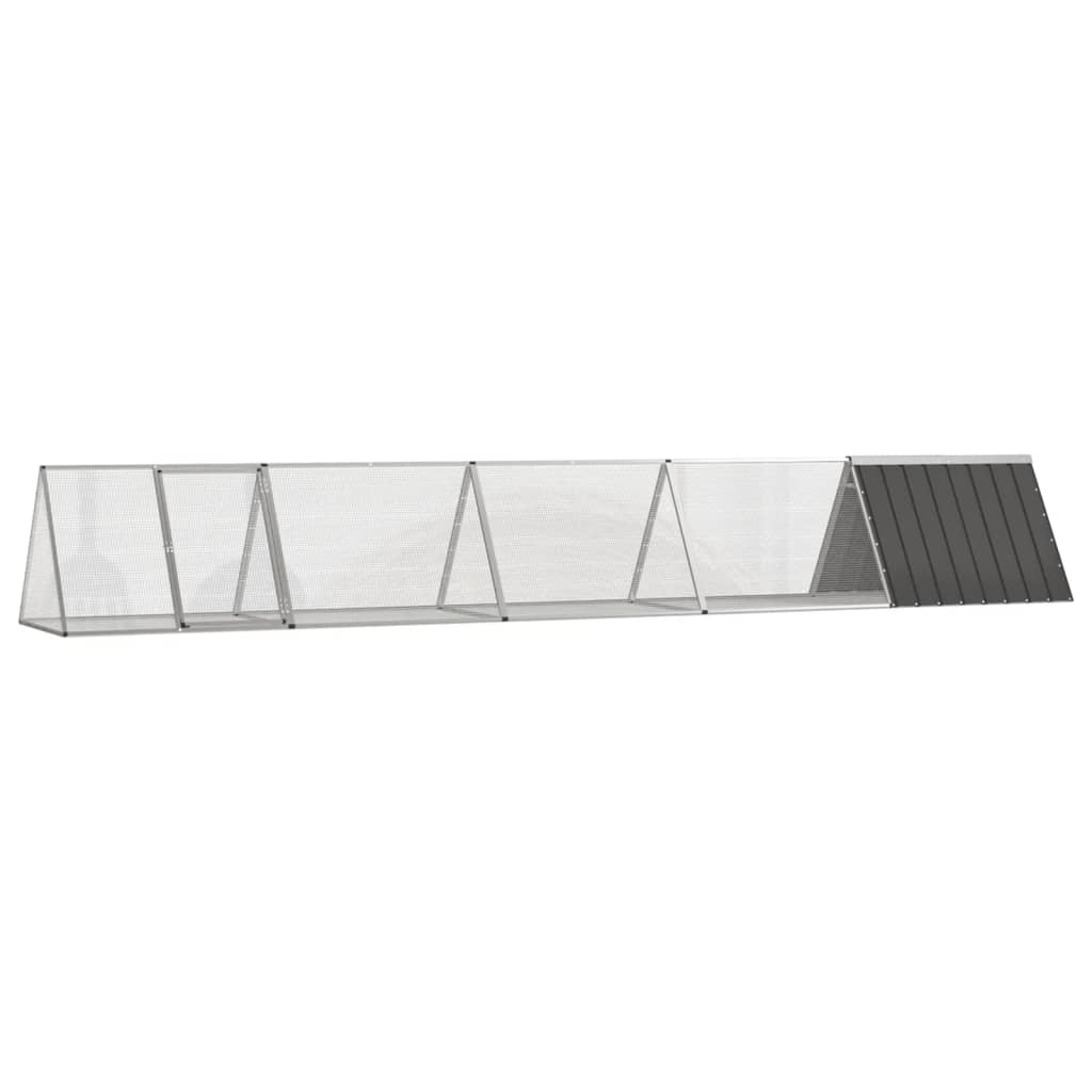 Berkfield Rabbit Cage Anthracite 504.5x80.5x71 cm Galvanised Steel