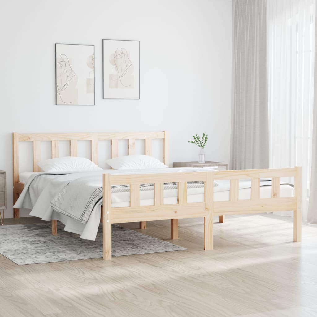 Berkfield Bed Frame Solid Wood 135x190 cm Double