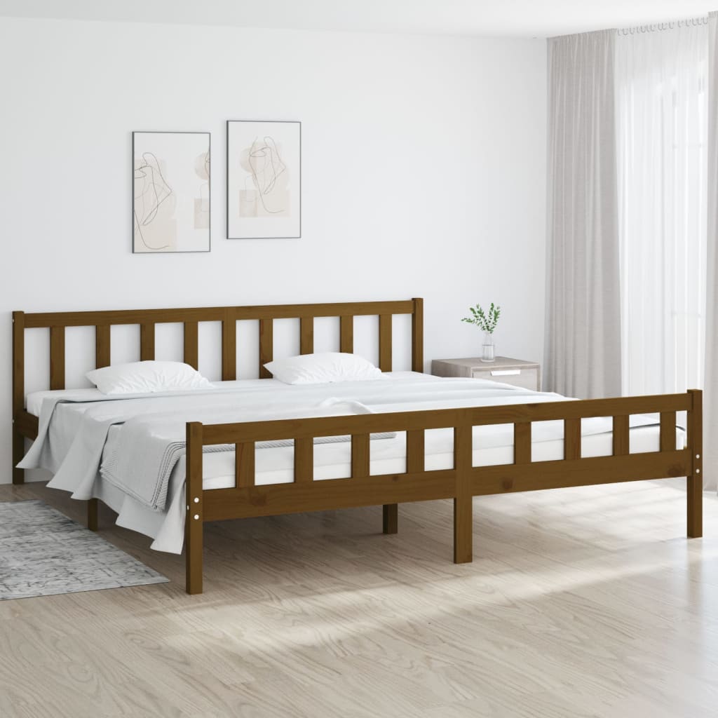 Berkfield Bed Frame Honey Brown Solid Wood 200x200 cm