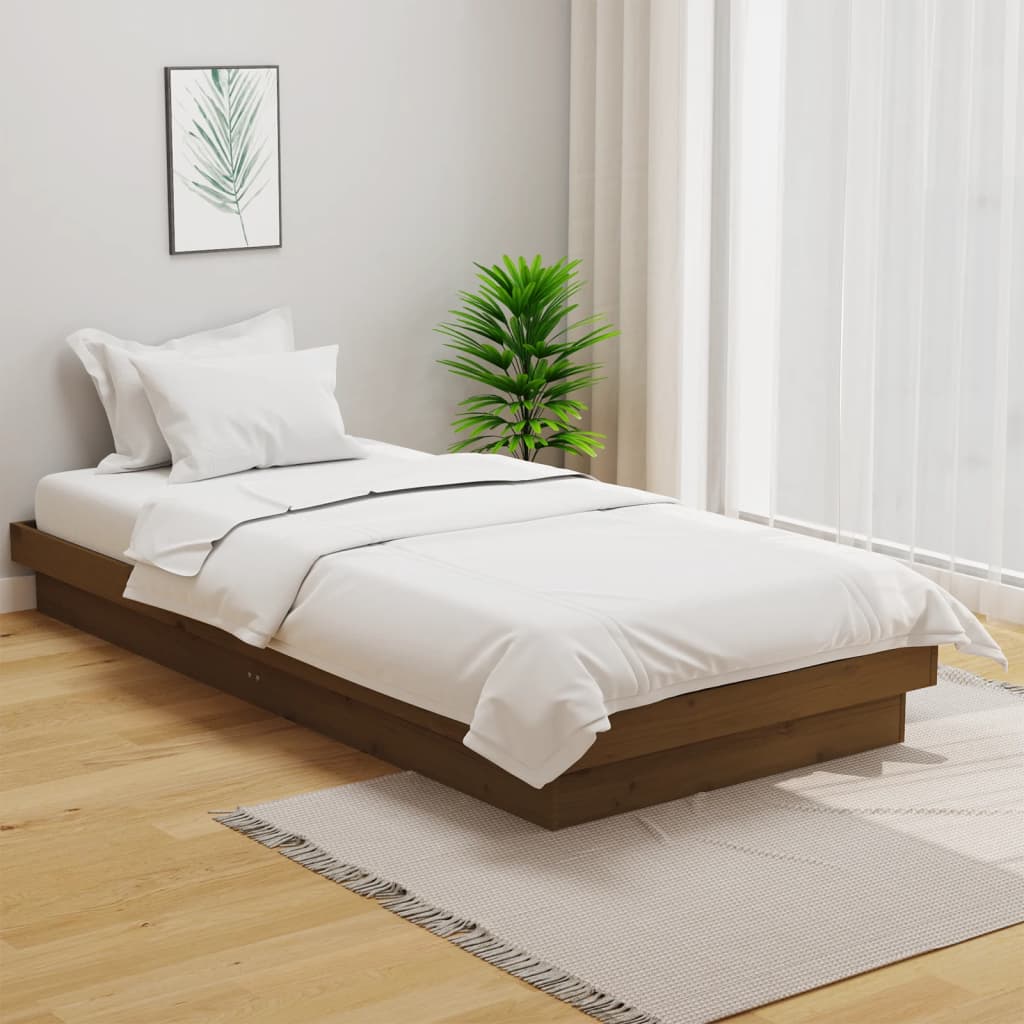 Berkfield Bed Frame Honey Brown Solid Wood Pine 90x200 cm