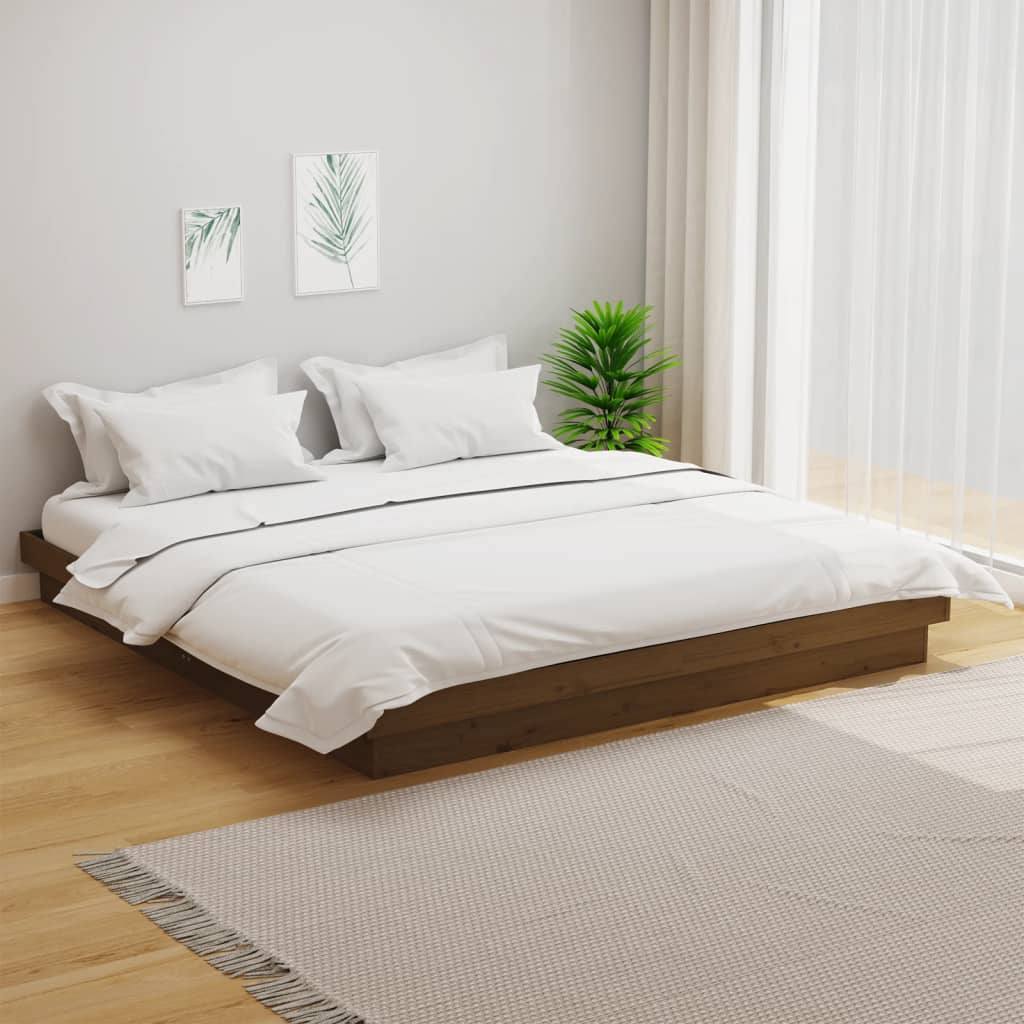 Berkfield Bed Frame Honey Brown Solid Wood 180x200 cm Super King Size