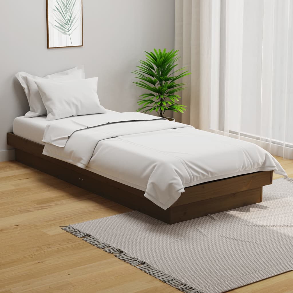 Berkfield Bed Frame Honey Brown Solid Wood 90x190 cm Single