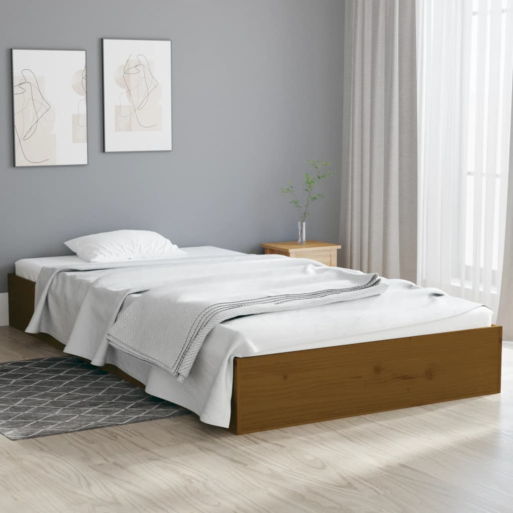 Berkfield Bed Frame Honey Brown Solid Wood 100x200 cm