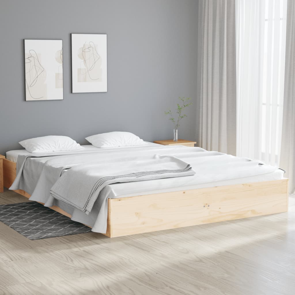 Berkfield Bed Frame Solid Wood 140x190 cm