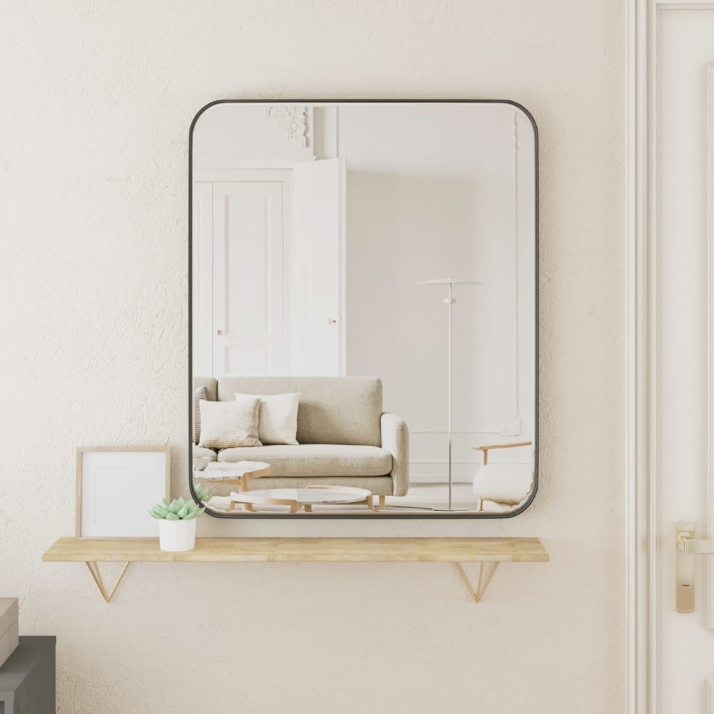 Berkfield Wall-mounted Mirror Black 50x60 cm Rectangle