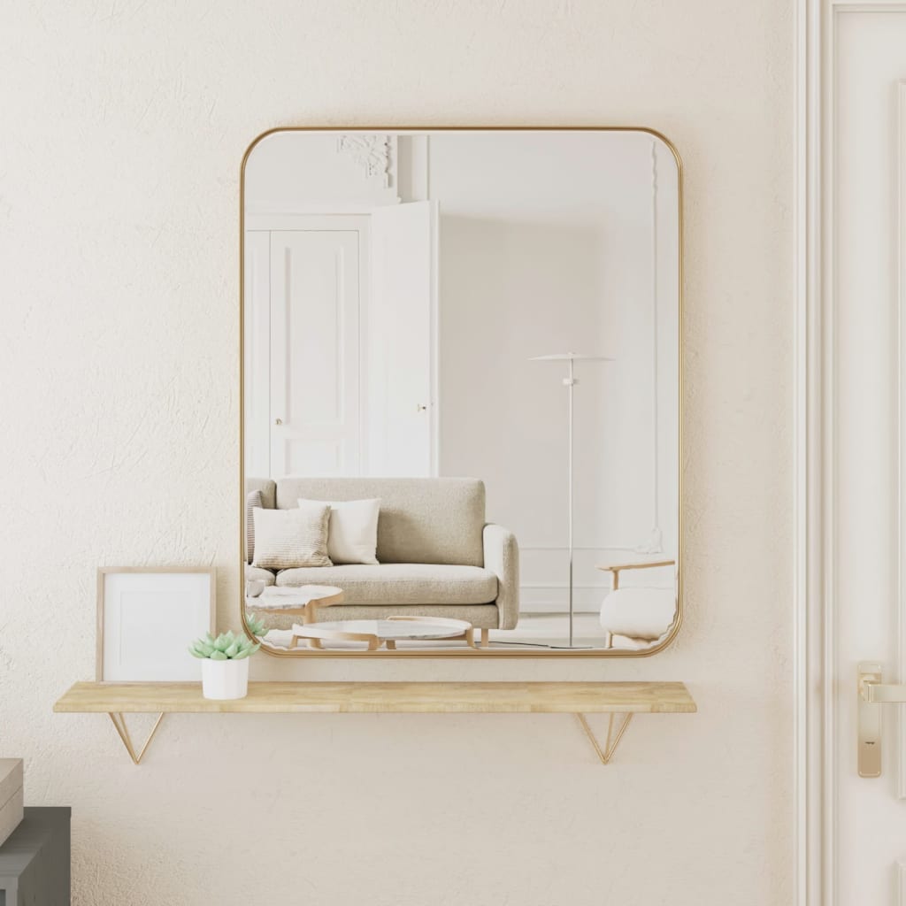 Berkfield Wall-mounted Mirror Gold 50x60 cm Rectangle