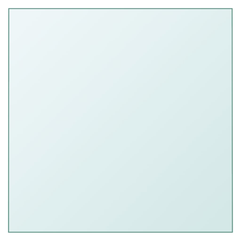 Berkfield Table Top Transparent 50x50 cm Tempered Glass