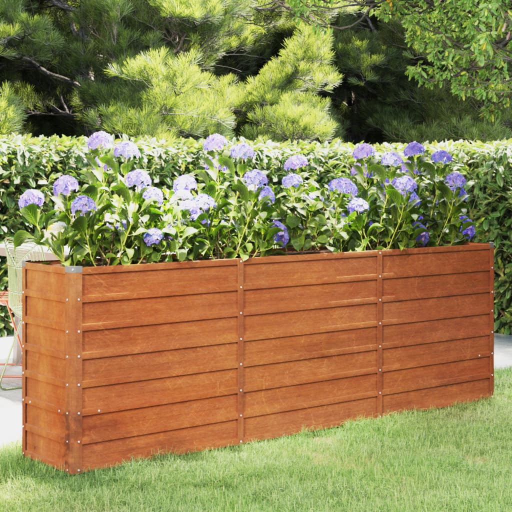 Berkfield Garden Raised Bed Rusty 240x40x77 cm Corten Steel