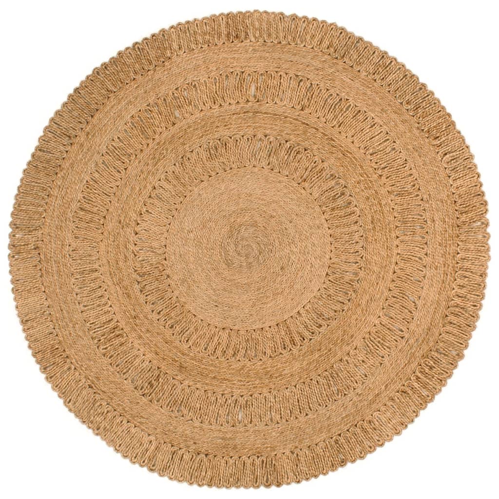 Berkfield Area Rug Hand-braided Jute 150 cm Round