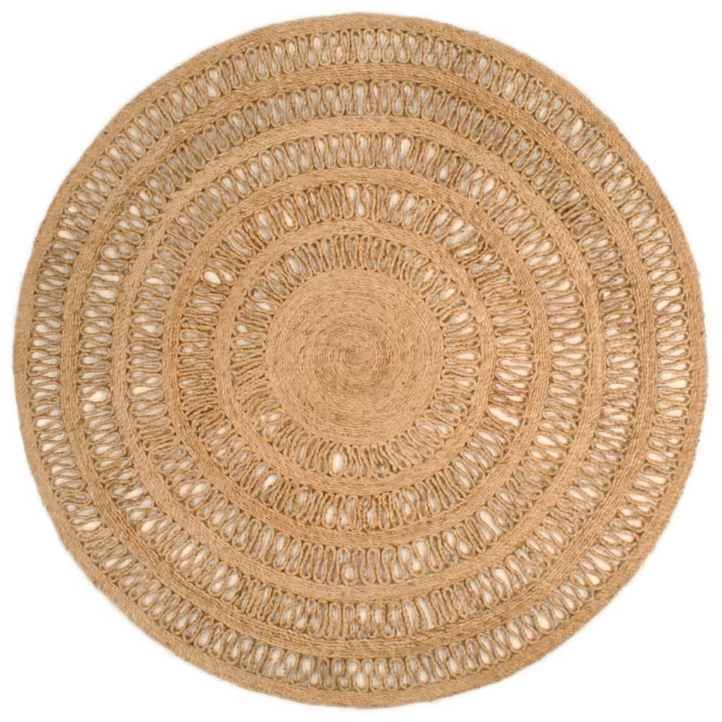 Berkfield Area Rug Hand-braided Jute 150 cm Round
