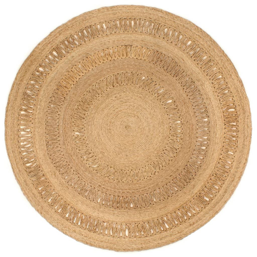 Berkfield Area Rug Hand-braided Jute 180 cm Round