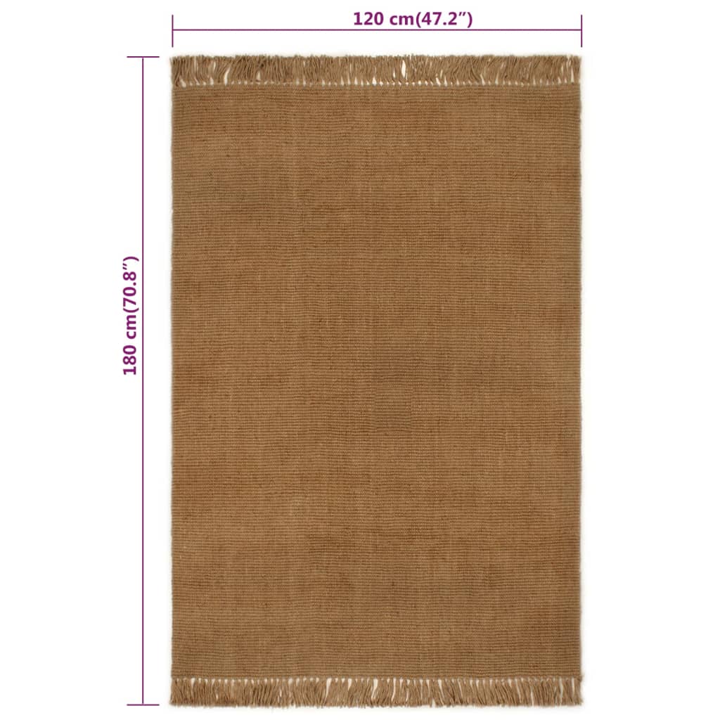 Berkfield Rug with Tassels 120x180 cm Jute