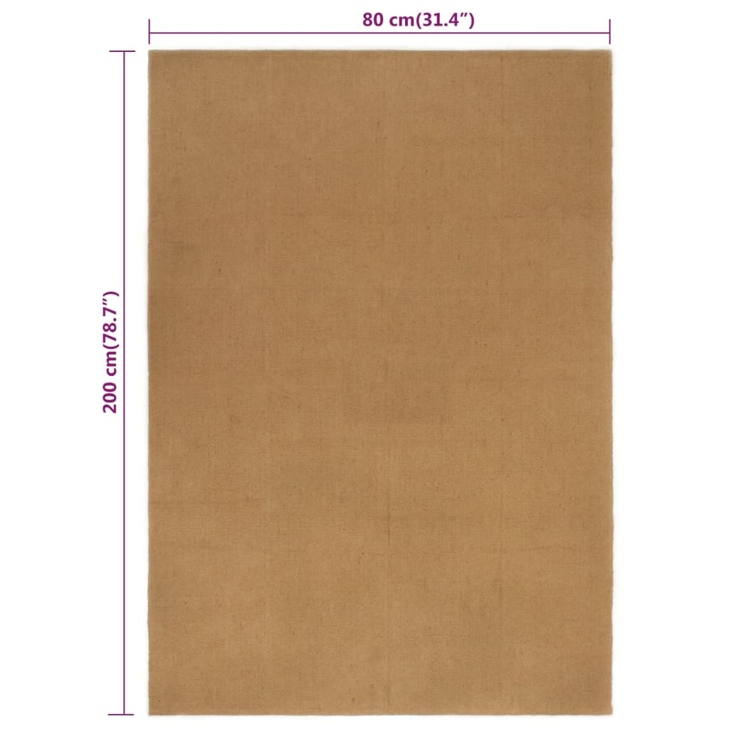 Berkfield Runner Rug 80x200 cm Jute Rectangular