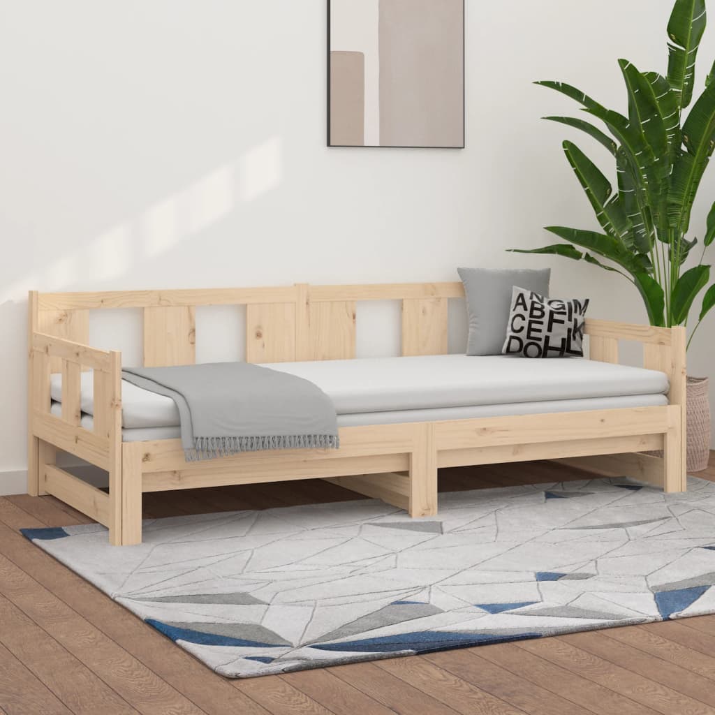 Berkfield Pull-out Day Bed Solid Wood Pine 2x(80x200) cm