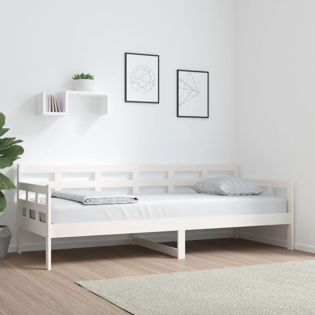Berkfield Day Bed White Solid Wood Pine 80x200 cm