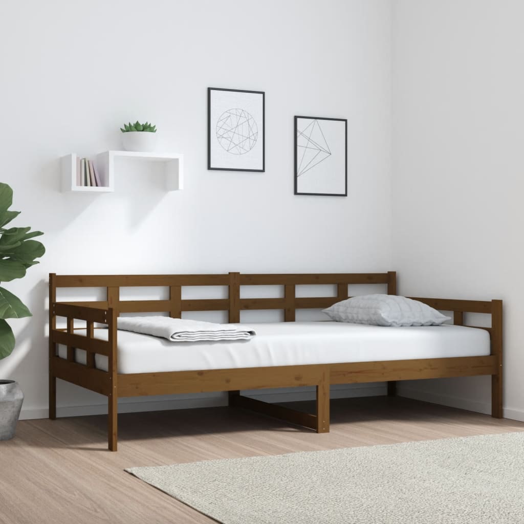 Berkfield Day Bed Honey Brown Solid Wood Pine 90x190 cm