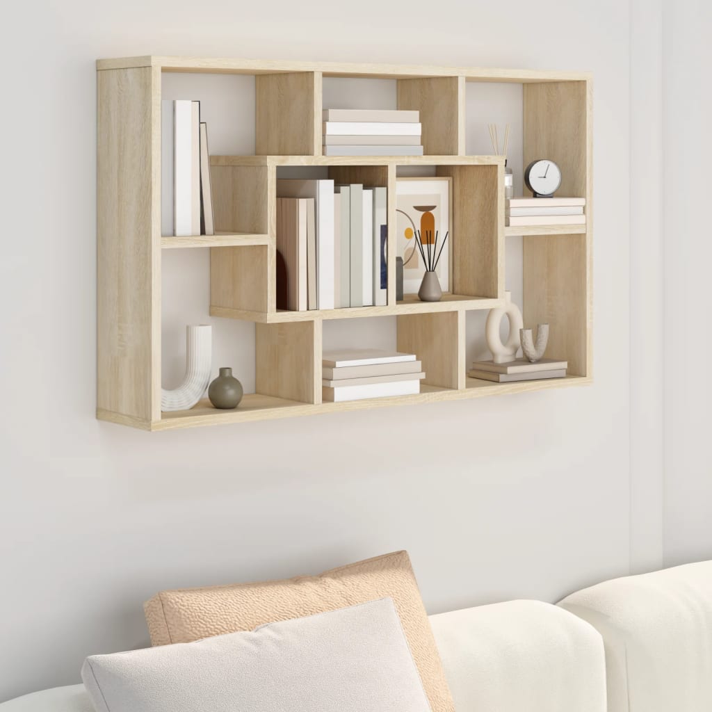 Berkfield Wall Shelf Sonoma Oak 85x16x52.5 cm Engineered Wood