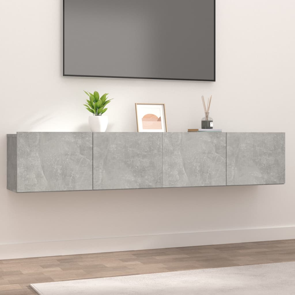 Berkfield TV Cabinets 2 pcs Concrete Grey 80x30x30 cm Engineered Wood