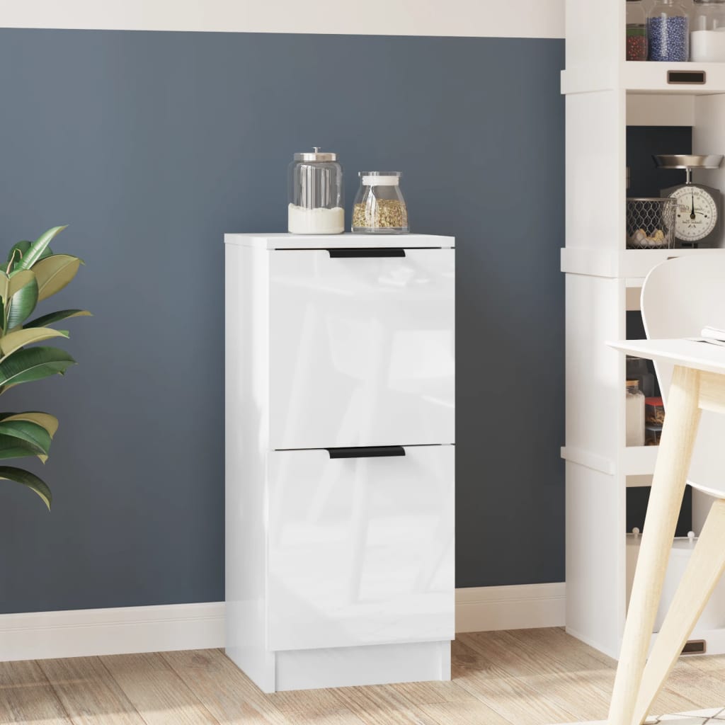 Berkfield Sideboard High Gloss White 30x30x70 cm Engineered Wood