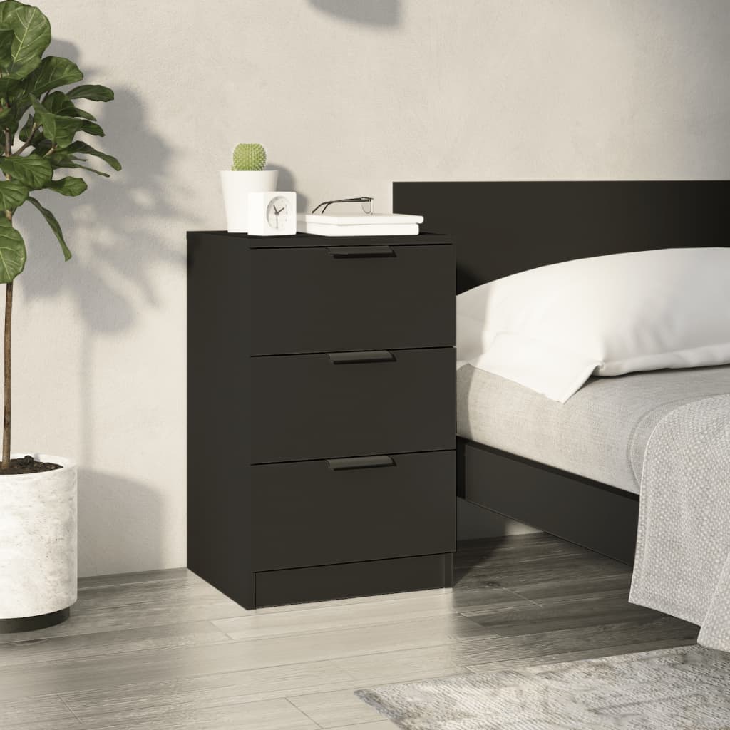 Berkfield Bedside Cabinet Black 40x36x65 cm