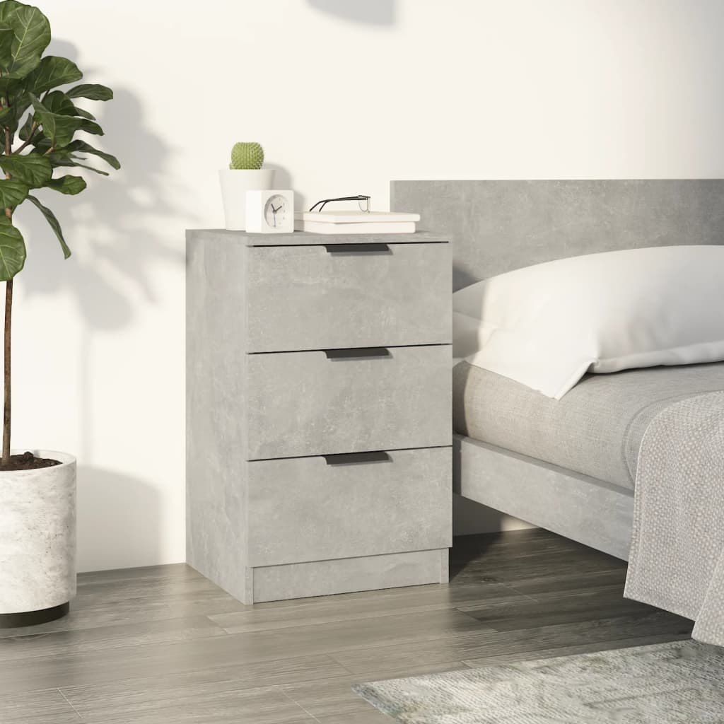 Berkfield Bedside Cabinet Concrete Grey 40x36x65 cm
