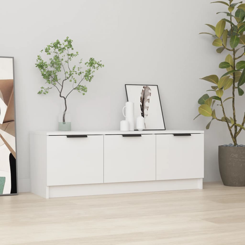 Berkfield TV Cabinet High Gloss White 102x35x36.5 cm Engineered Wood