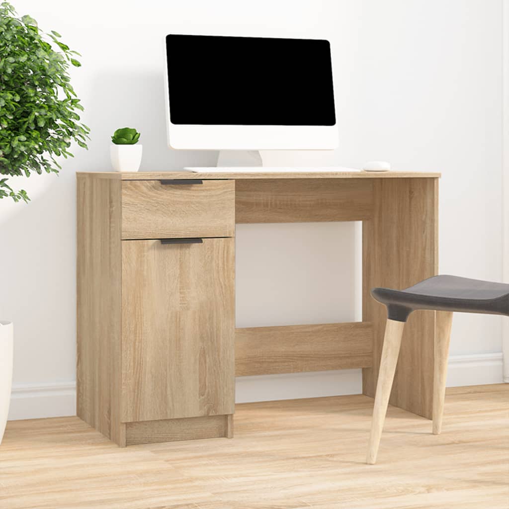 Berkfield Desk Sonoma Oak 100x50x75 cm Engineered Wood