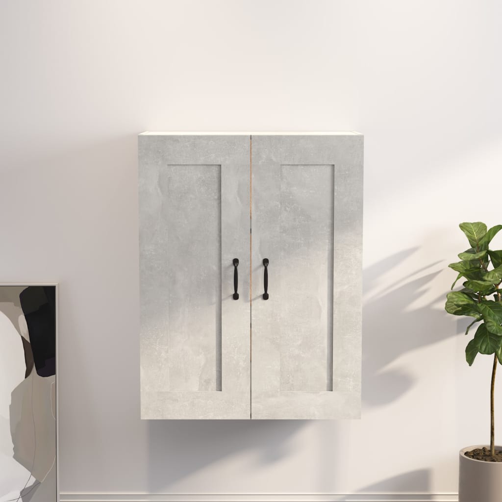 Berkfield Hanging Wall Cabinet Concrete Grey 69.5x32.5x90 cm