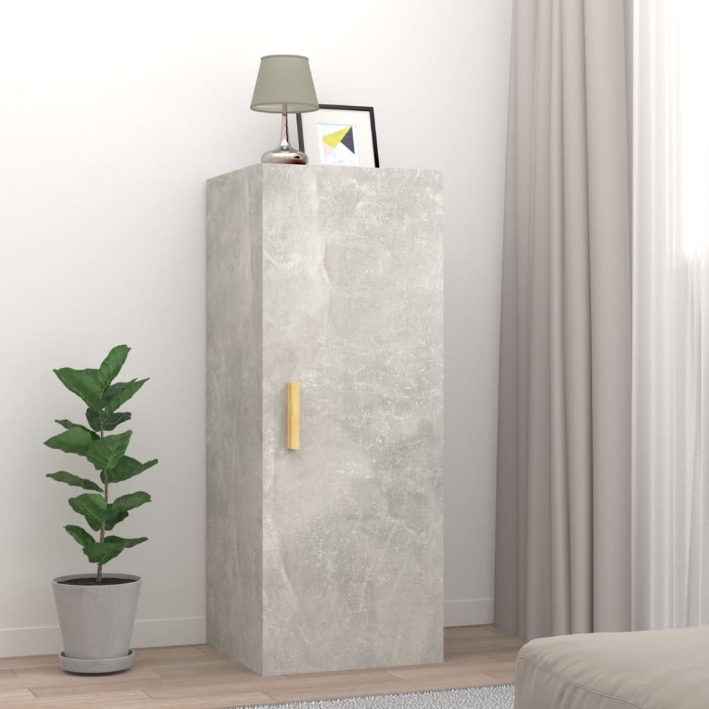 Berkfield Wall Cabinet Concrete Grey 34.5x34x90 cm Engineered Wood