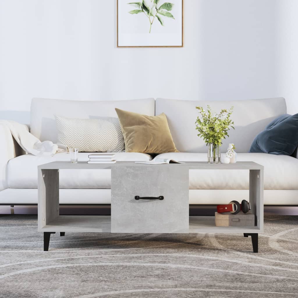 Berkfield Coffee Table Concrete Grey 102x50x40 cm Engineered Wood