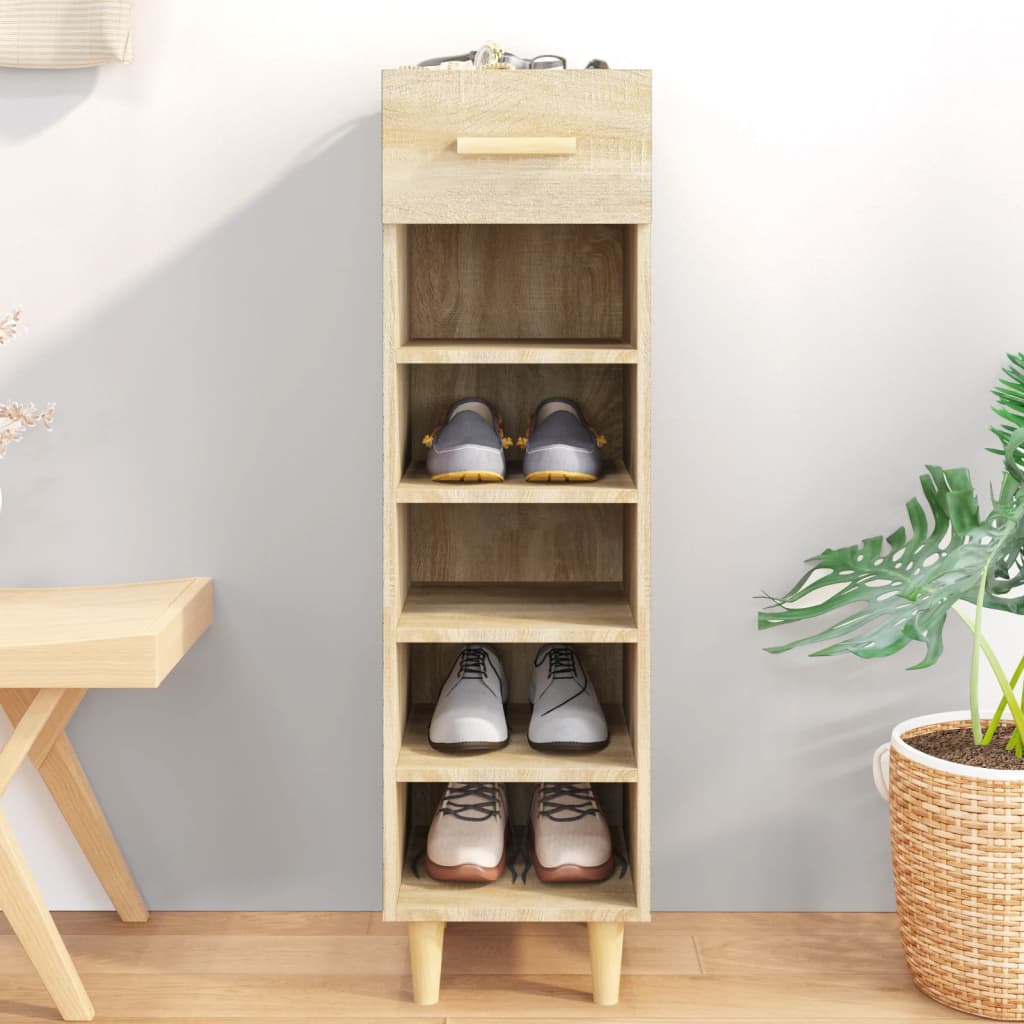 Berkfield Shoe Cabinet Sonoma Oak 30x35x105 cm Engineered Wood