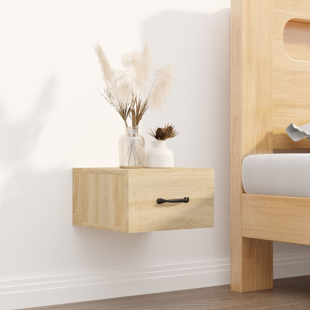 Berkfield Wall-mounted Bedside Cabinet Sonoma Oak 35x35x20 cm