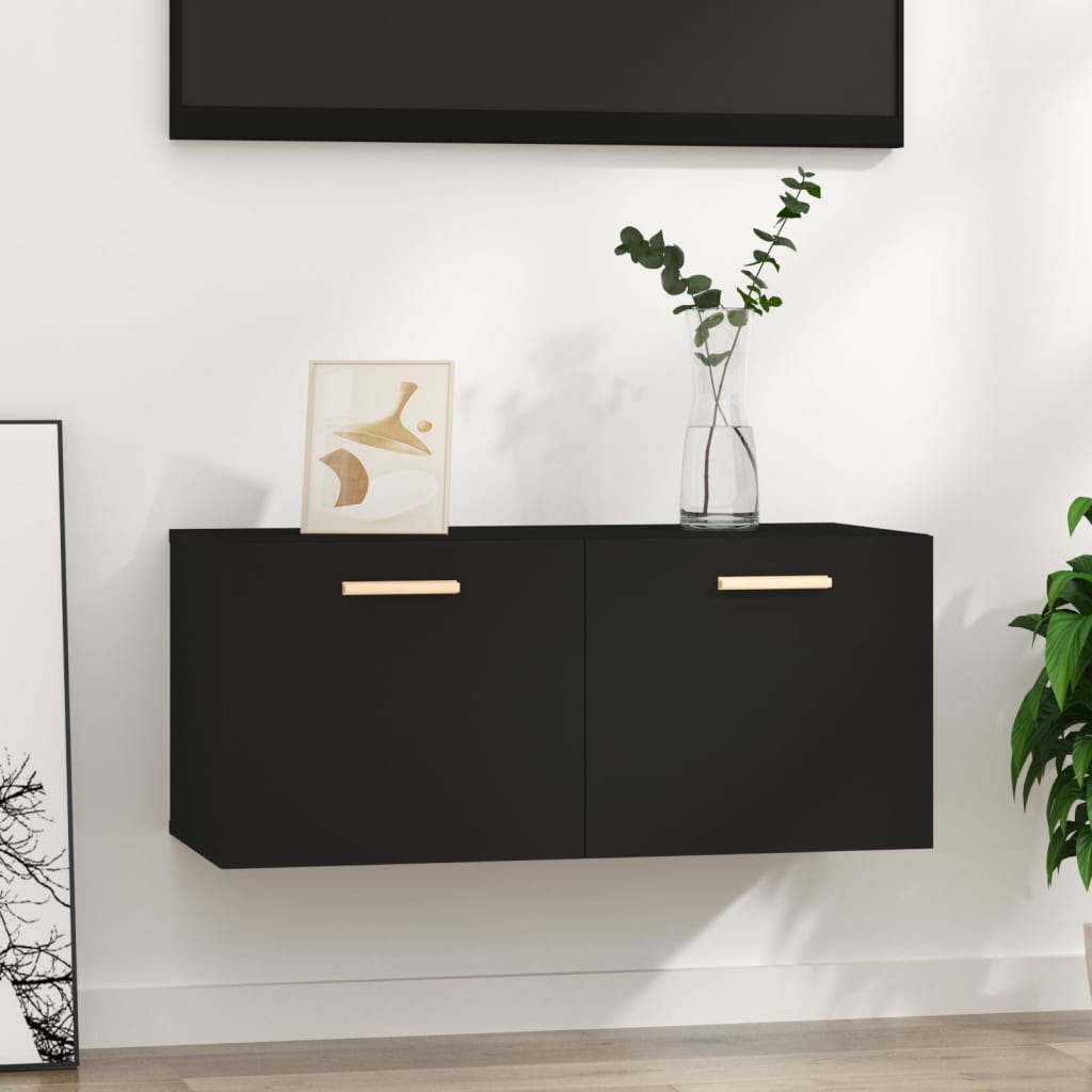 Berkfield Wall Cabinet Black 80x35x36.5 cm Engineered Wood