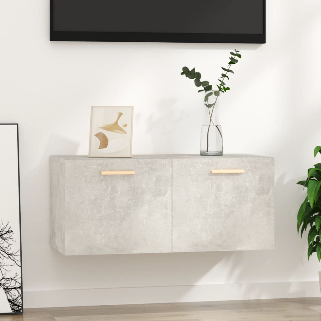 Berkfield Wall Cabinet Concrete Grey 80x35x36.5 cm Engineered Wood