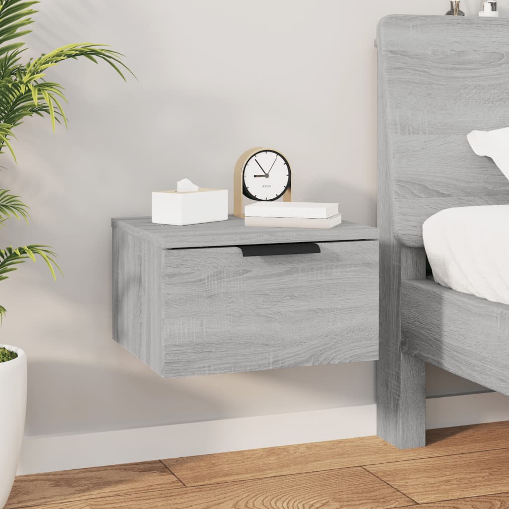 Berkfield Wall-mounted Bedside Cabinet Grey Sonoma 34x30x20 cm