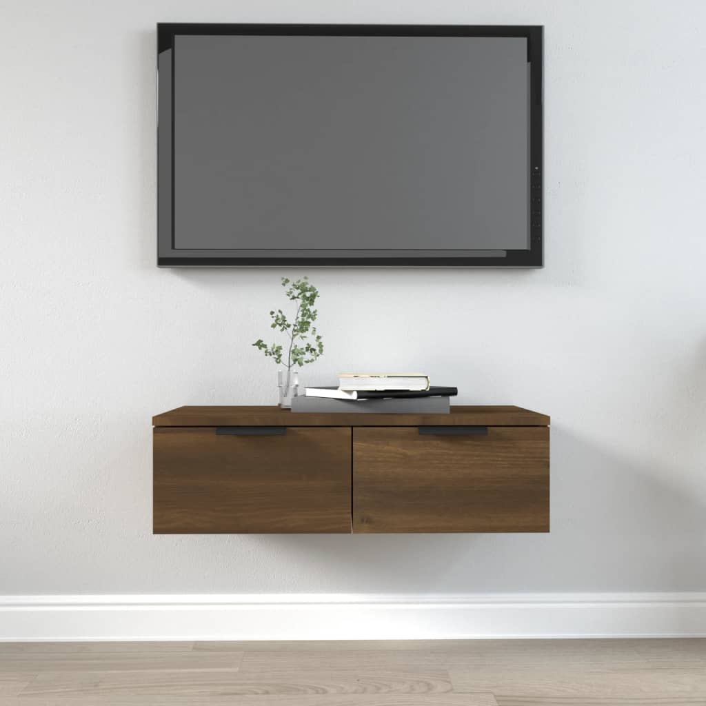 Berkfield Wall Cabinet Brown Oak 68x30x20 cm Engineered Wood