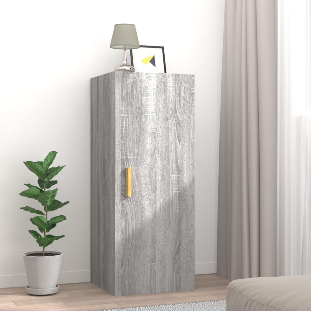 Berkfield Wall Cabinet Grey Sonoma 34.5x34x90 cm Engineered Wood