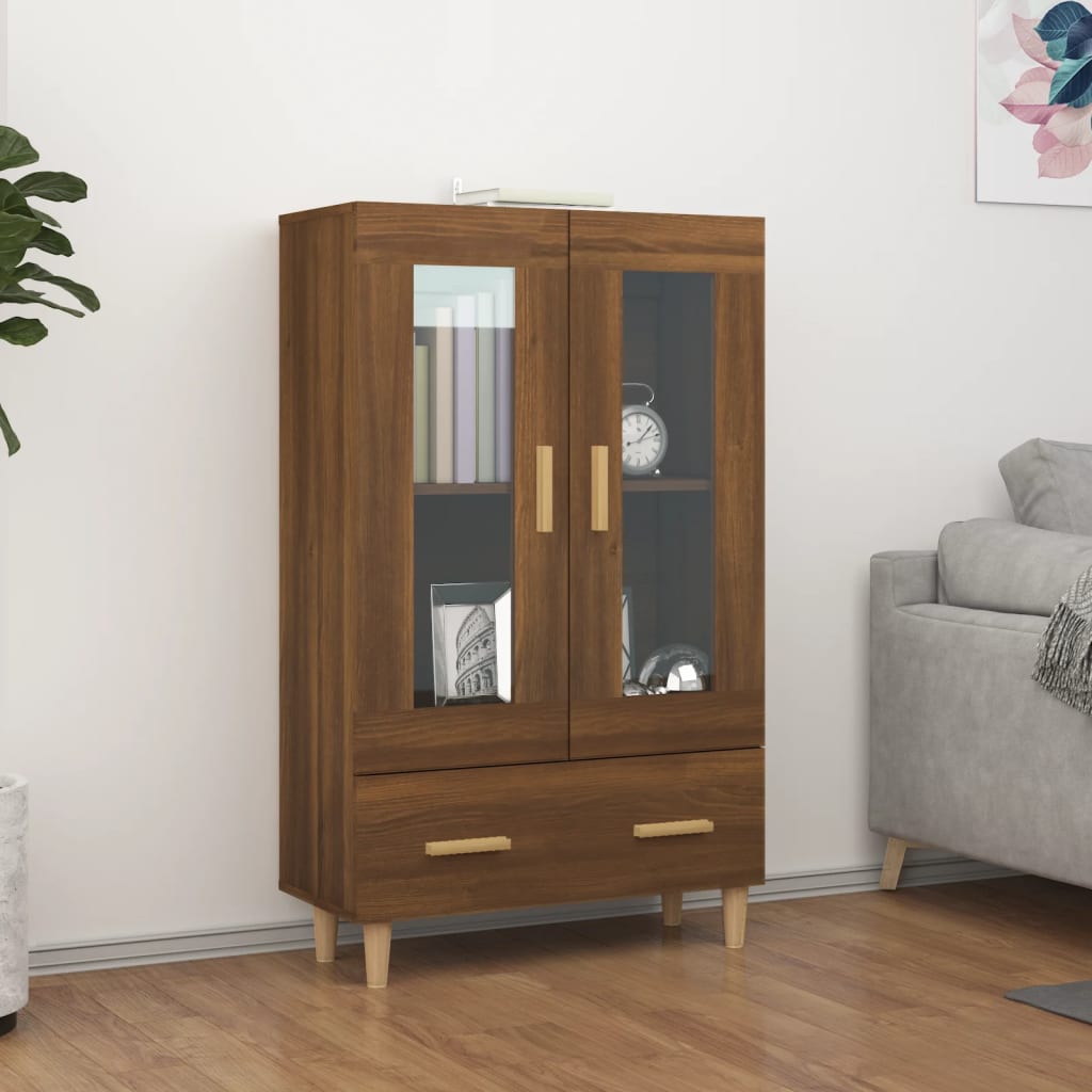 Berkfield Highboard Brown Oak 70x31x115 cm Engineered Wood