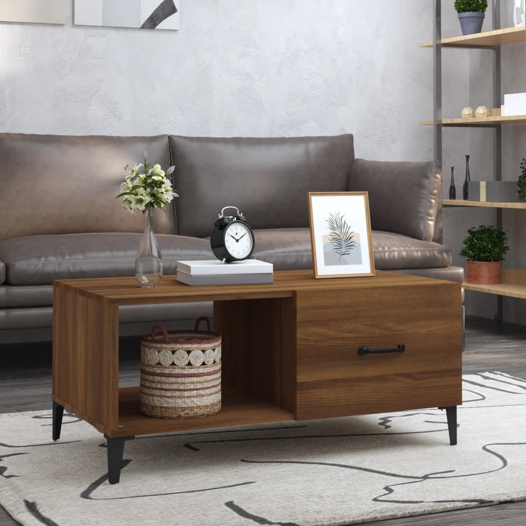 Berkfield Coffee Table Brown Oak 90x50x40 cm Engineered Wood