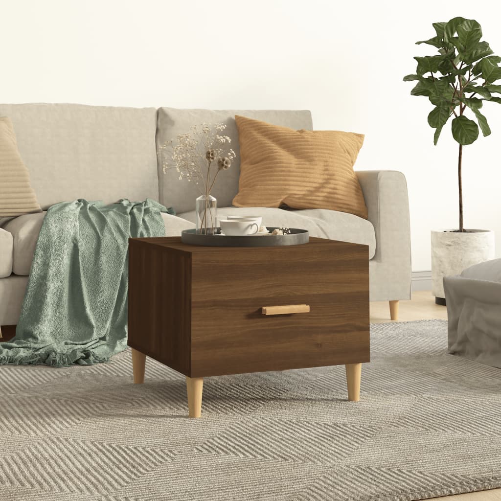 Berkfield Coffee Table Brown Oak 50x50x40 cm Engineered Wood