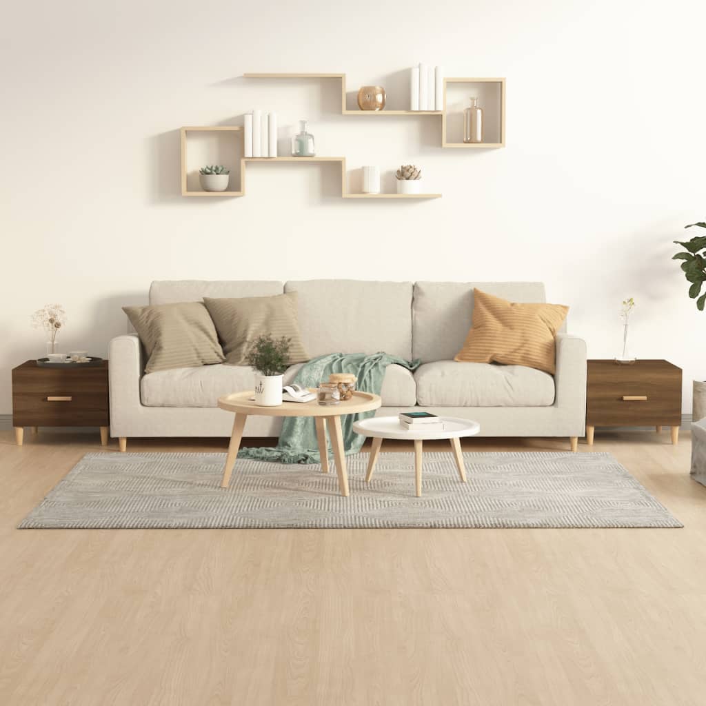 Berkfield Coffee Tables 2 pcs Brown Oak 50x50x40 cm Engineered Wood