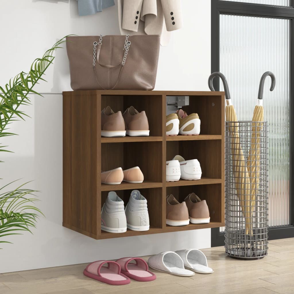 Berkfield Shoe Cabinet Brown Oak 52.5x30x50 cm