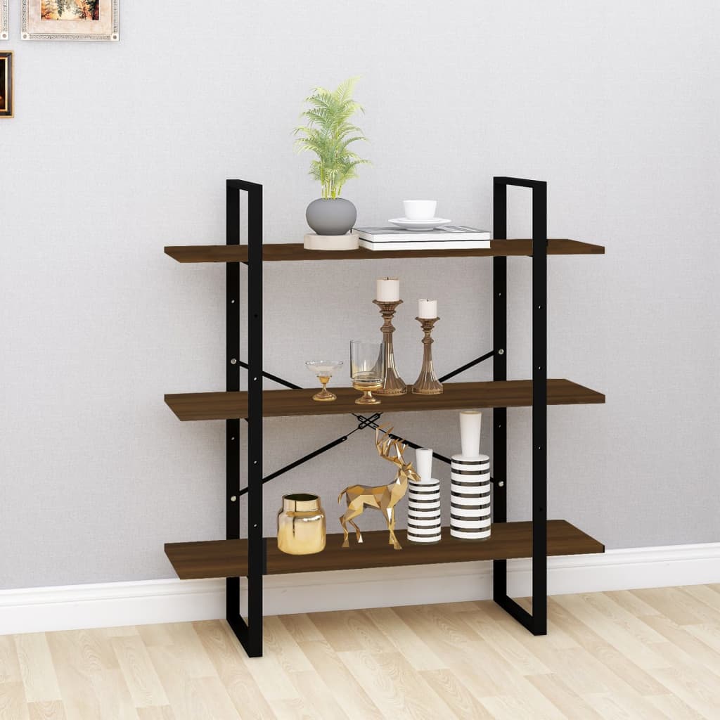 Berkfield Book Cabinet Brown Oak 100x30x105 cm Engineered Wood
