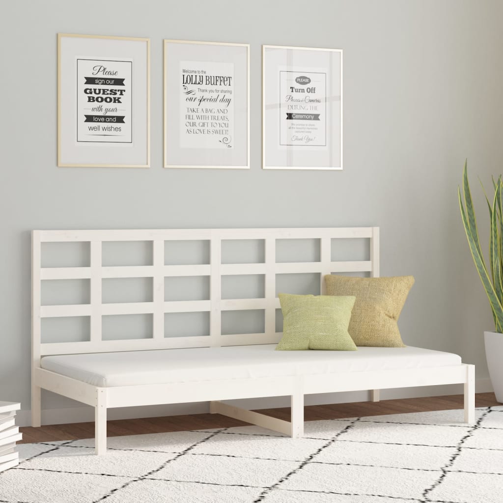 Berkfield Day Bed White 90x200 cm Solid Wood Pine